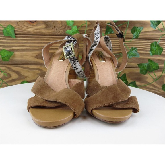 Halogen Size 7.5 M Women Sandal Ankle Strap Brown Leather - Picture 2 of 10